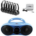 Bluetooth Boombox Listening Center with 6x LS275 Headphones
