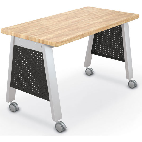 Compass Makerspace Table with Butcher Block Top - 60"W x 30"D x 36.6"H by Mooreco