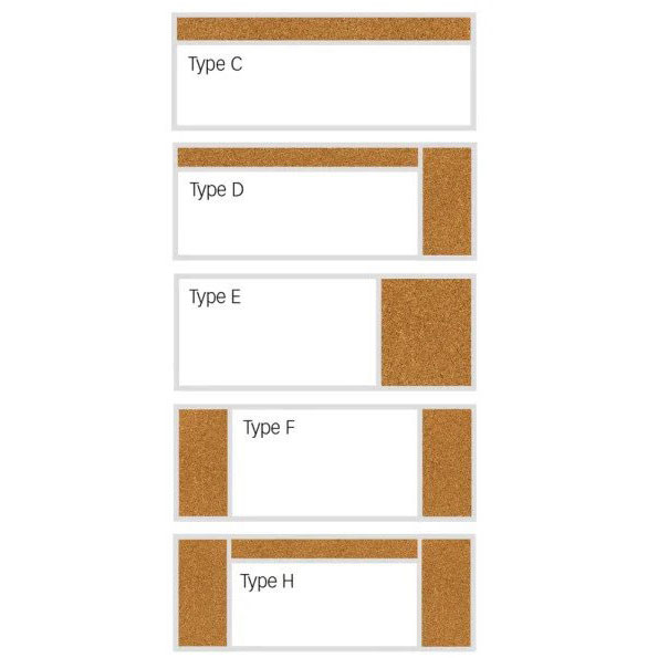 8'W x 4'H Type F Porcelain Steel Whiteboard and Natural Cork Tackboard by Best-Rite
