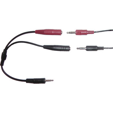3.5MM Dual Plug (Audio+Mic) to Single Plug (Audio/Mic Combo) TRRS Adapter
