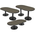 Cafe Table - Racetrack Top, Circular Base by Smith System