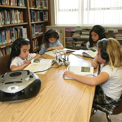 Listening Center in Library Setting