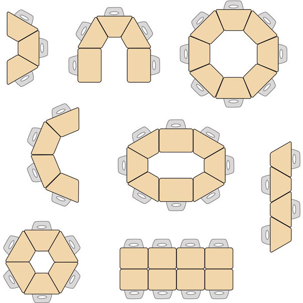 Hierarchy Snap Desk - Hexagonal Trapezoid by Mooreco