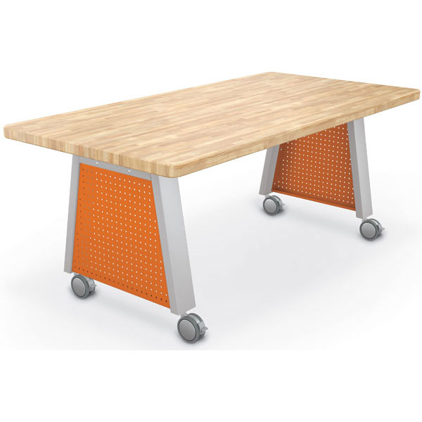 Compass Makerspace Table with Butcher Block Top - 72"W x 36"D x 29.6"H by Mooreco