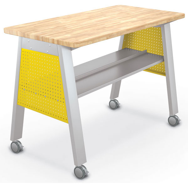 Compass Makerspace Table with Butcher Block Top - 60"W x 30"D x 42.6"H by Mooreco