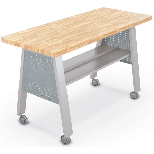 Compass Makerspace Table with Butcher Block Top - 72"W x 30"D x 42.6"H by Mooreco