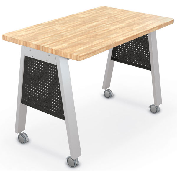 Compass Makerspace Table with Butcher Block Top - 60"W x 36"D x 42.6"H by Mooreco