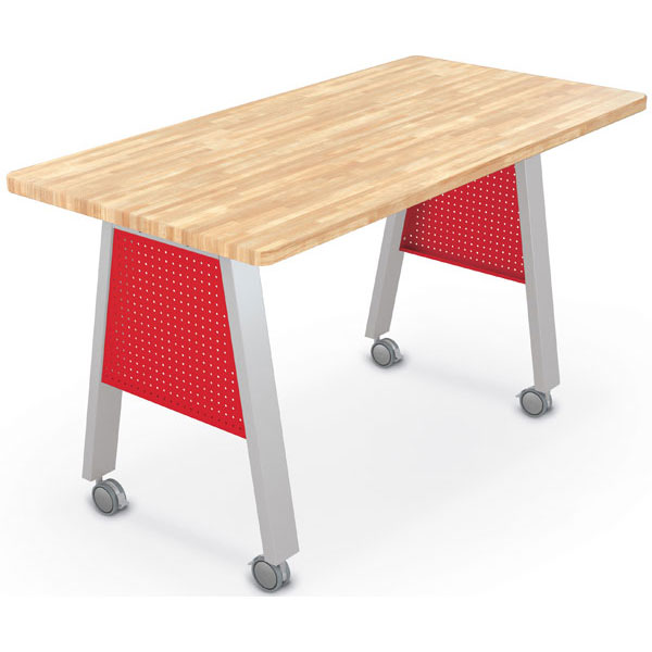 Compass Makerspace Table with Butcher Block Top - 72"W x 36"D x 42.6"H by Mooreco