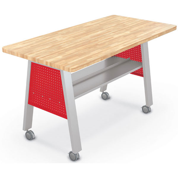 Compass Makerspace Table with Butcher Block Top - 72"W x 36"D x 42.6"H by Mooreco