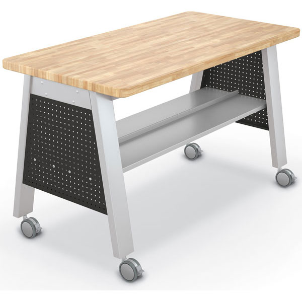 Compass Makerspace Table with Butcher Block Top - 60"W x 30"D x 36.6"H by Mooreco