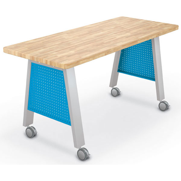 Compass Makerspace Table with Butcher Block Top - 72"W x 30"D x 36.6"H by Mooreco