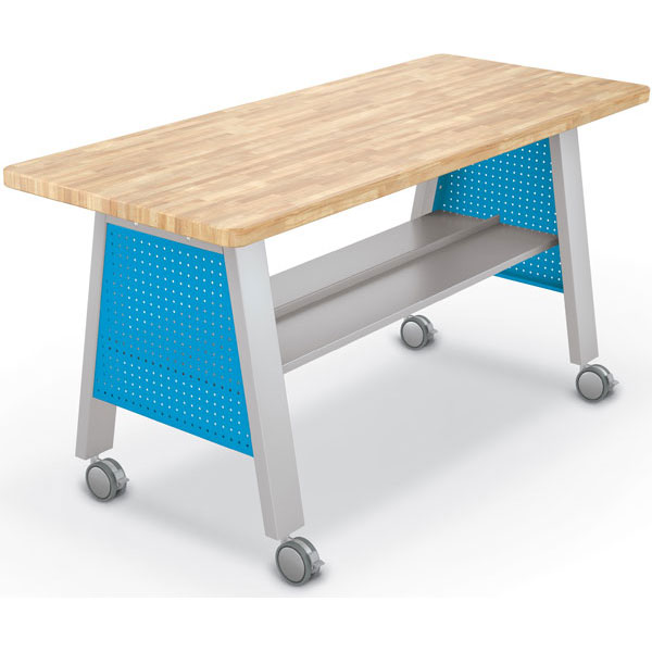 Compass Makerspace Table with Butcher Block Top - 72"W x 30"D x 36.6"H by Mooreco
