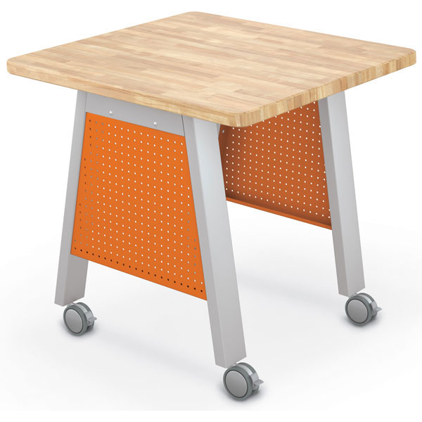 Compass Makerspace Table with Butcher Block Top - 36"W x 36"D x 36.6"H by Mooreco
