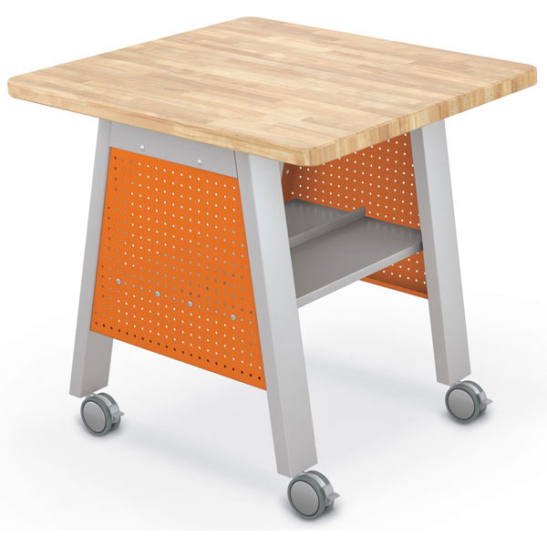 Compass Makerspace Table with Butcher Block Top - 36"W x 36"D x 36.6"H by Mooreco