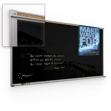 4'W x 3'H Magnetic Glass Board with Aluminum Frame by Best-Rite
