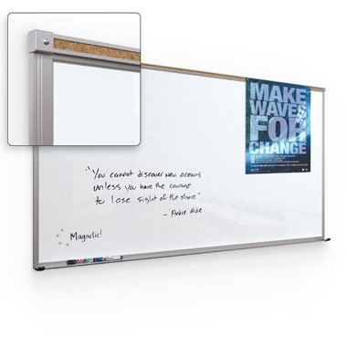 8'W x 4'H Magnetic Glass Board with Aluminum Frame by Best-Rite