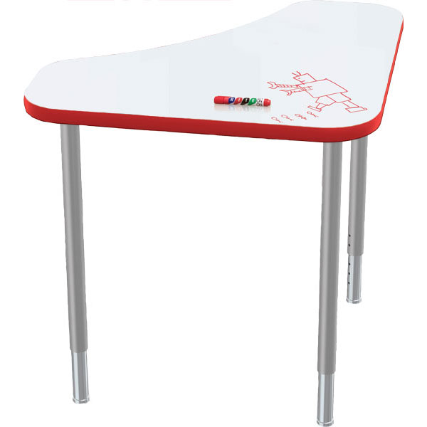 Boomerang Dry Erase Desk Bundle - Six Desks + Six 16"H Hierarchy Chairs by Mooreco