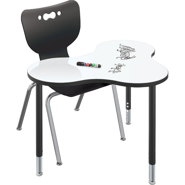 Cloud 9 Small Dry Erase Desk Bundle - Six Desks + Six 16"H Hierarchy Chairs by Mooreco