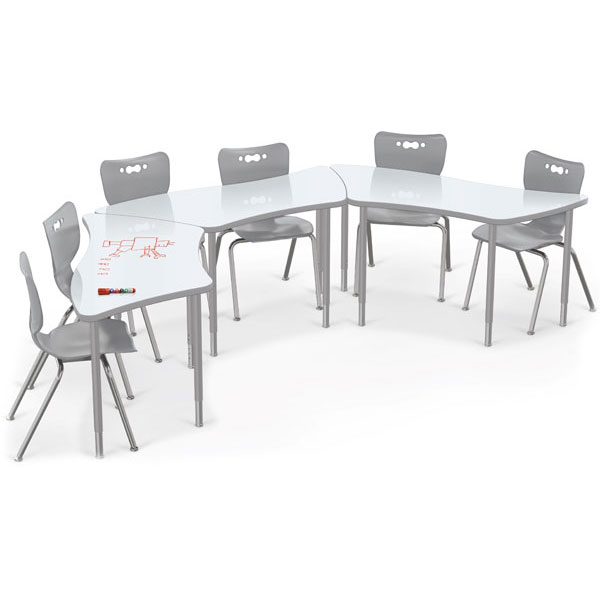 Creator Dry Erase Wavy Trapezoid Table by Mooreco