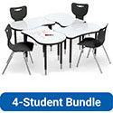 Large Fender Dry Erase Desk and Hierarchy Chair Bundles by Mooreco