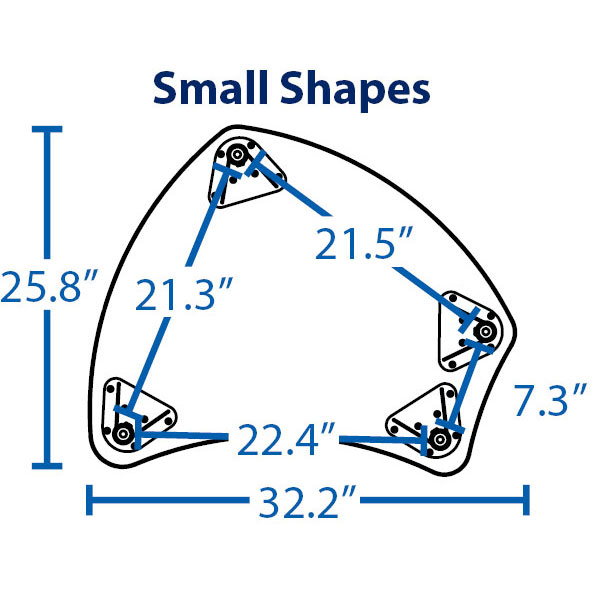 Small Shapes Desk Bundle - Six Desks + Six 18"H Hierarchy Chairs by Mooreco