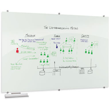 8'W x 4'H Visionary White Magnetic Dry Erase Glass Board by Best-Rite