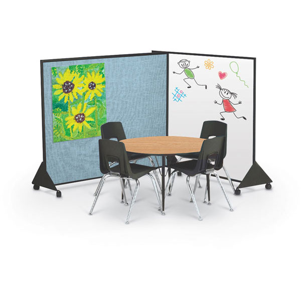 Preschool Room Divider - Whiteboard/Vinyl - 4'W x 4'H by Best-Rite