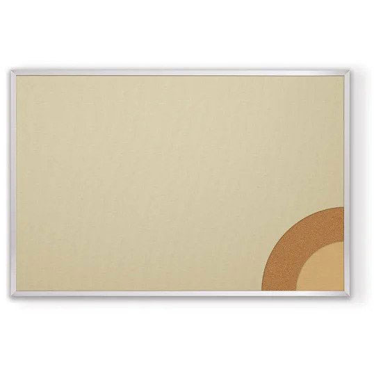 Fabric Add-Cork Tackboard with Aluminum Trim - 6'W x 4'H by Best-Rite