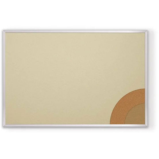 Fabric Cork-Plate Tackboard with Aluminum Trim - 4'W x 3'H by Best-Rite