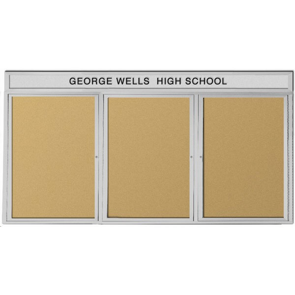 Heavy Duty Enclosed Outdoor Bulletin Board with Headliner by