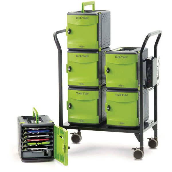 Copernicus FTT732-USB 32-Slot Tech Tub2 Cart with USB Charge & Sync (includes 6 Tech Tubs)