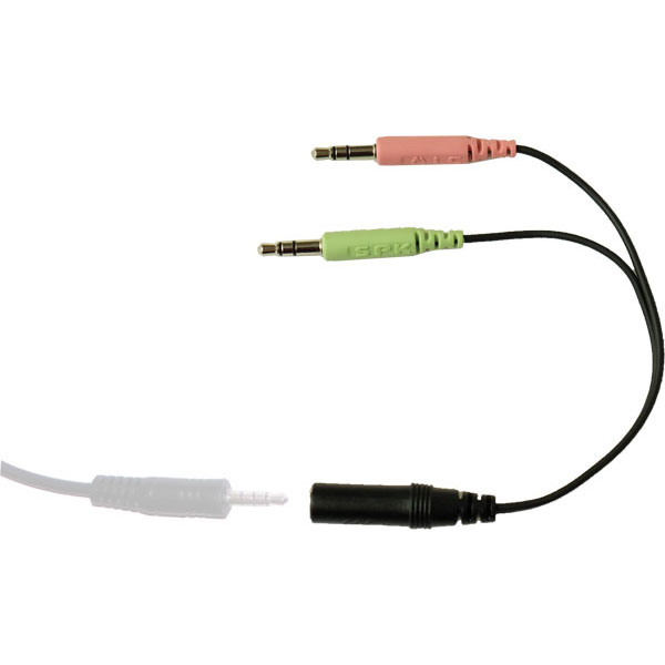 Labsonic LS5750T-12P-6 School Headset - Single Plug with 6" Dual Plug Adapter