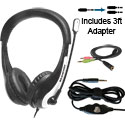 Learner EDU360T-12P-3 School Headset - Single Plug with 3ft Dual Plug Adapter