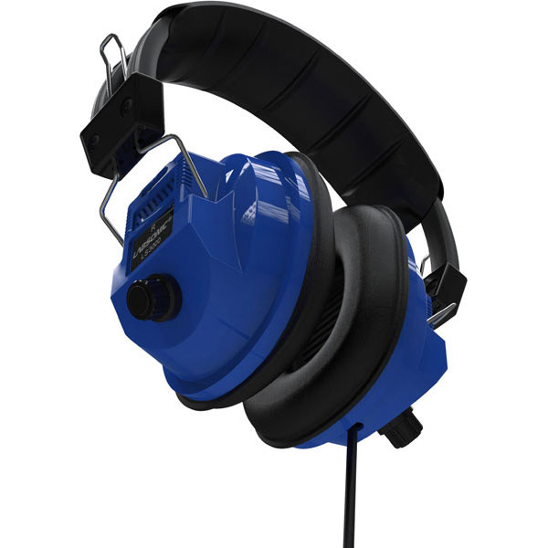 Labsonic LS3000 Classic School Headphones with Blue Earcups - Stereo to Mono Switchable