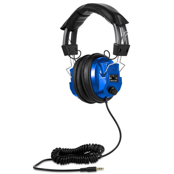 Labsonic LS3000 Classic School Headphones with Blue Earcups - Stereo to Mono Switchable