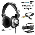 Labsonic LS5750T-12P-3 School Headset - Single Plug with 3ft Dual Plug Adapter