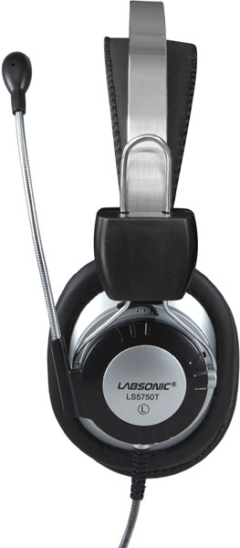 Labsonic LS5750T-12P-3 School Headset - Single Plug with 3ft Dual Plug Adapter