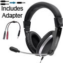 Labsonic LS9000MC-21P-6 School Headset - Dual Plug with Single Plug Adapter