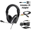 Labsonic LS9000MT-12P-3 School Headset - Single Plug with 3ft Dual Plug Adapter