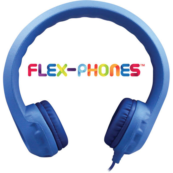 Flex-Phones Foam Headphones (Blue) - Front Profile