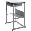 Luxor Sit/Stand Student Desk with Manual Height Adjustment