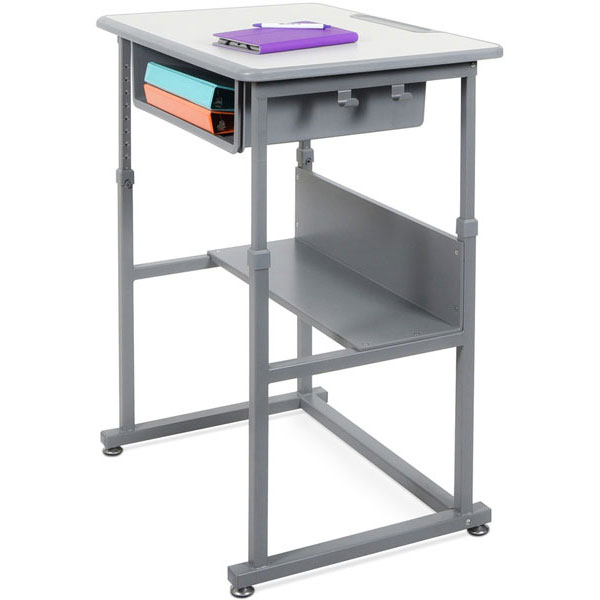 Luxor Sit/Stand Student Desk with Manual Height Adjustment