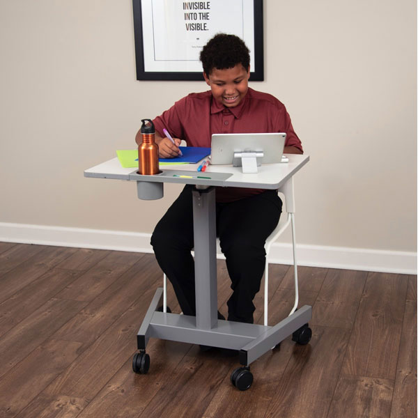 Luxor Sit/Stand Student Desk with Pneumatic Height Adjustment