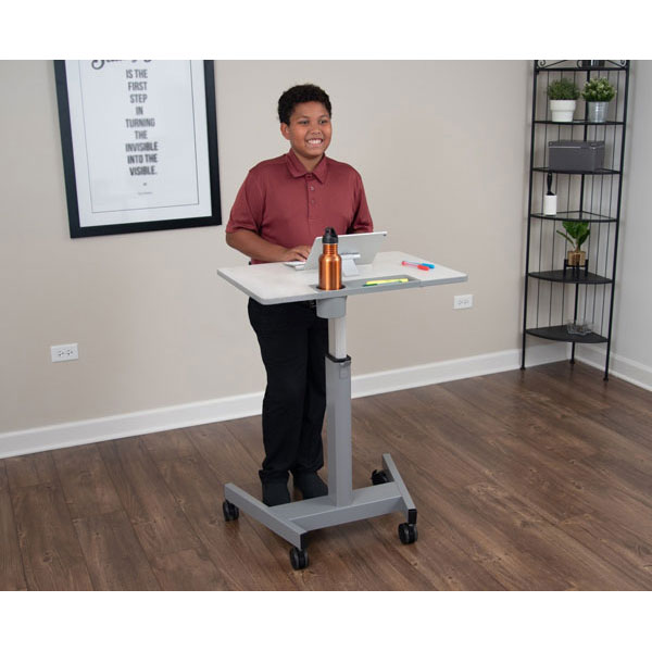 Luxor Sit/Stand Student Desk with Pneumatic Height Adjustment