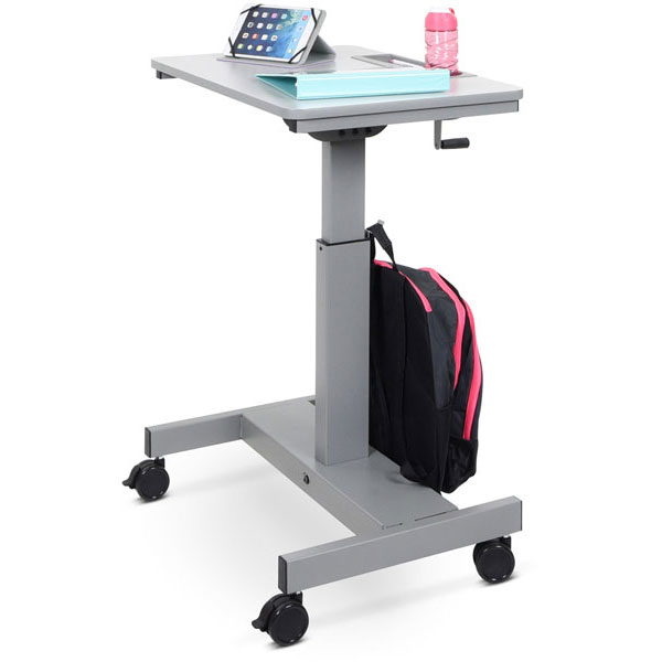 Luxor Sit/Stand Student Desk with Crank Handle Height Adjustment