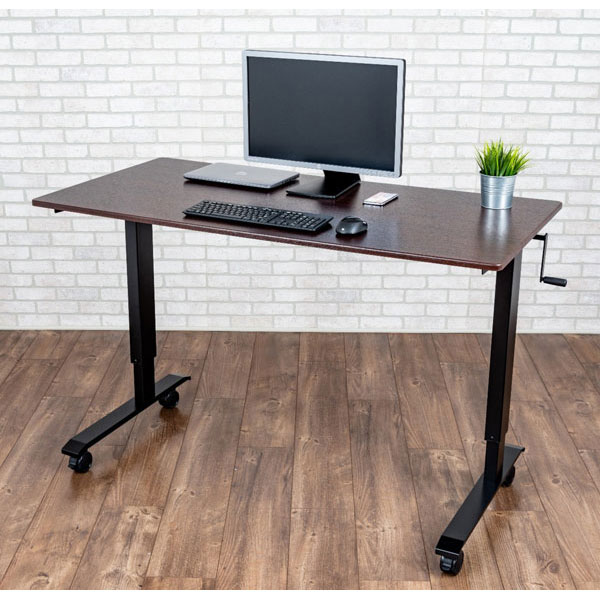 Luxor 60" High Speed Crank Adjustable Stand Up Desk - Black Frame