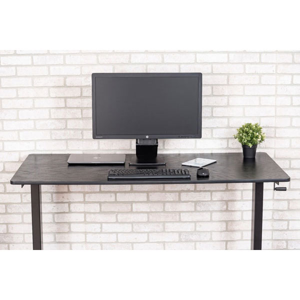 Luxor 60" High Speed Crank Adjustable Stand Up Desk - Black Frame