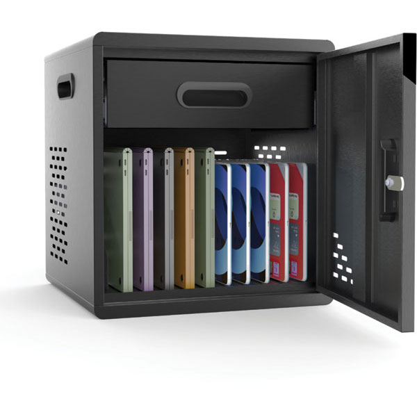 Modular Charging Cabinet Bundle for Chromebooks/Tablets - 3x Cabinets + Single Cart + Push Handle