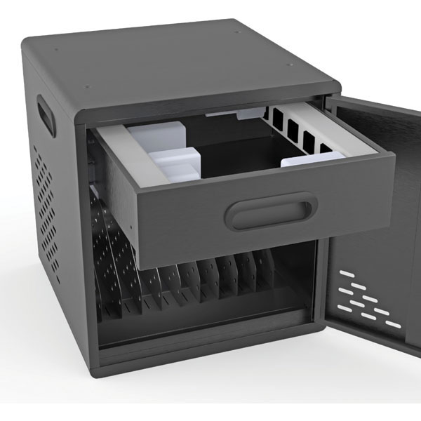 Modular Charging Cabinet Bundle for Chromebooks/Tablets - 3x Cabinets + Single Cart + Push Handle