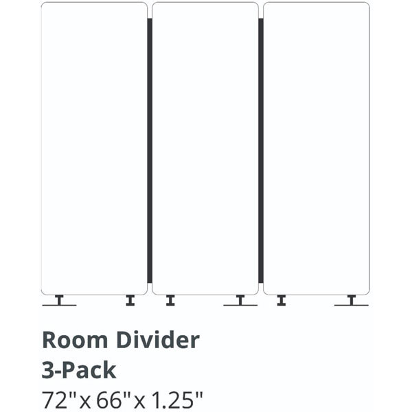 Acoustic Room Dividers - 3-Pack - 72"W x 66"H